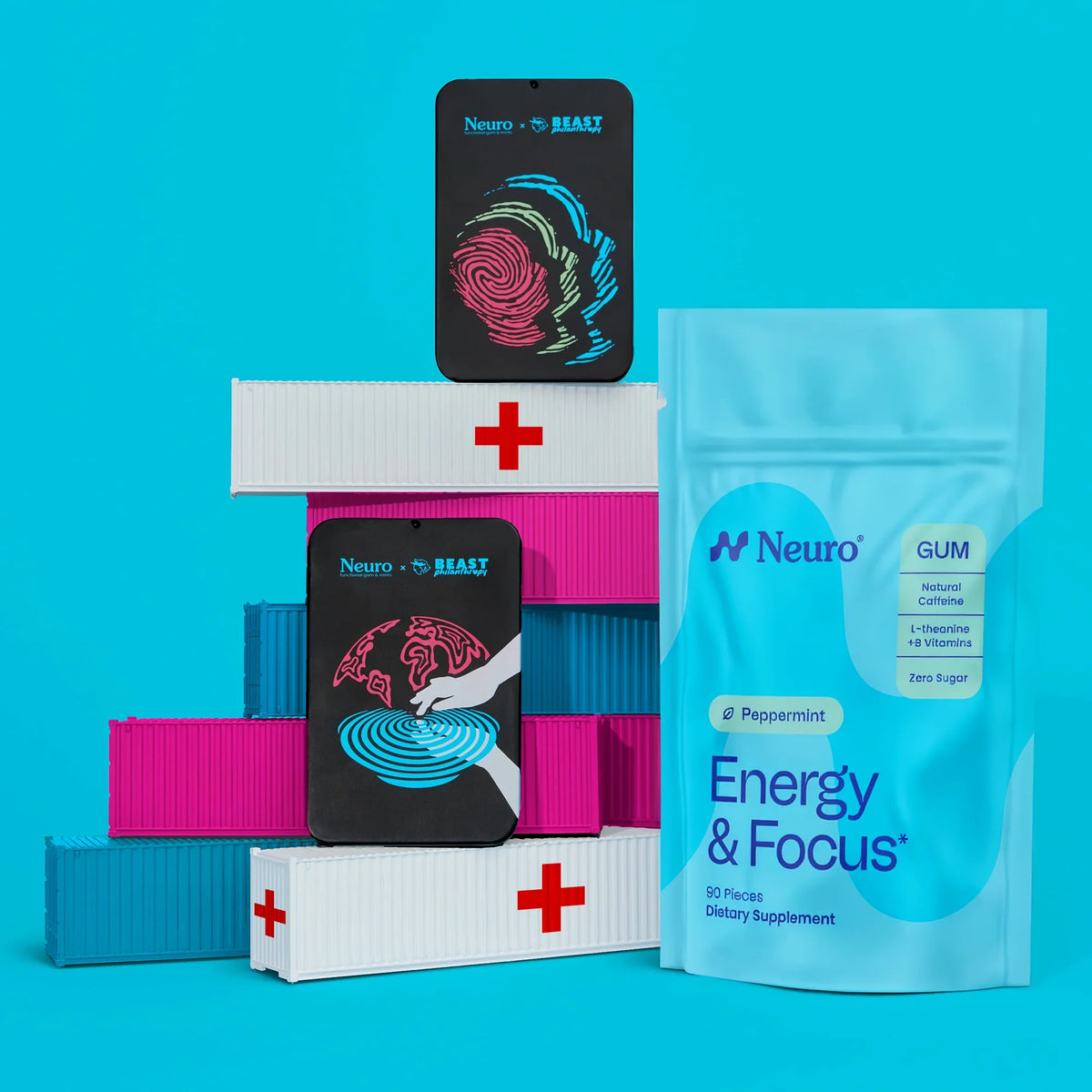 Energy & Focus Gum + Beast Philanthropy tins